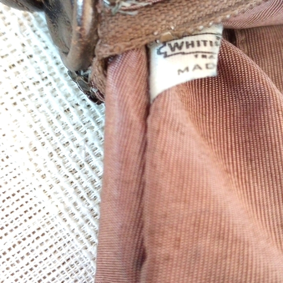 Vintage Whiting & Davis Bronze Mesh and Leather Crossbody/Shoulder Bag - Picture 8 of 15